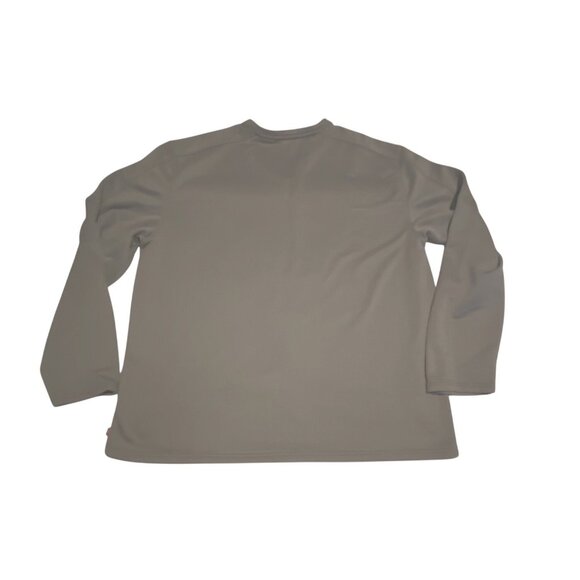 Izod Mens XXL Gray Long Sleeve V-Neck Pullover Shirt Polyester Logo - Picture 1 of 12